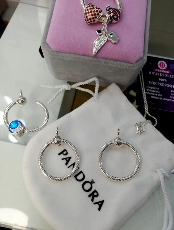 Colgante, Cadena y 2 Charms Plata Ley 925 (Estilo Pandora Para Charms).  - Imagen 3