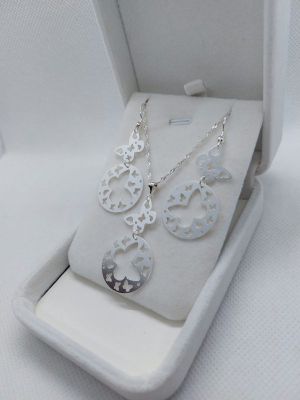 Conjunto Mariposas - Plata Ley 925 - Imagen 2