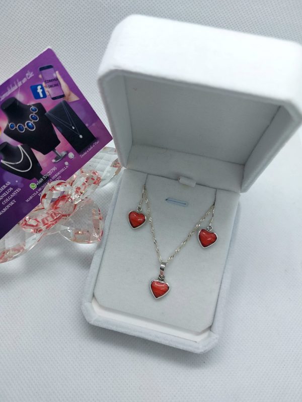 Conjunto Amor & Amor Corazones – Plata Ley 925 - Imagen 2