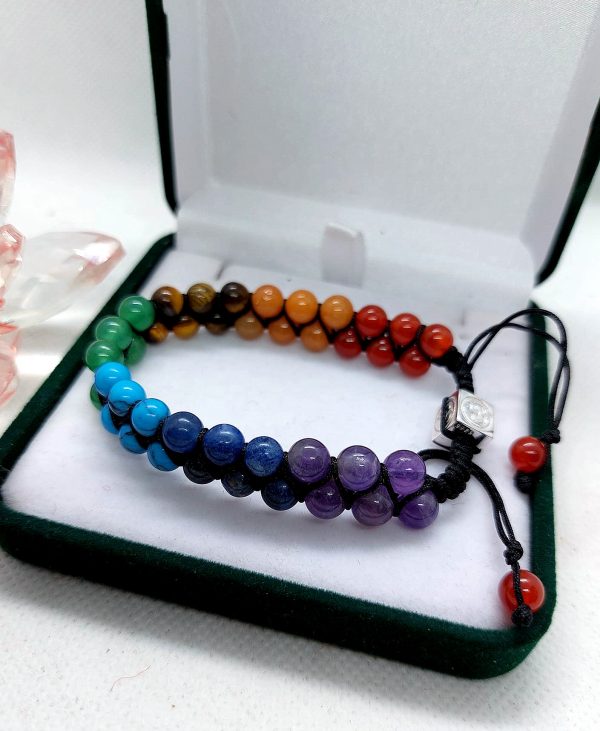 Pulsera Piedras Naturales 7 Chakras Multicolores - Plata Ley 925 - Imagen 3