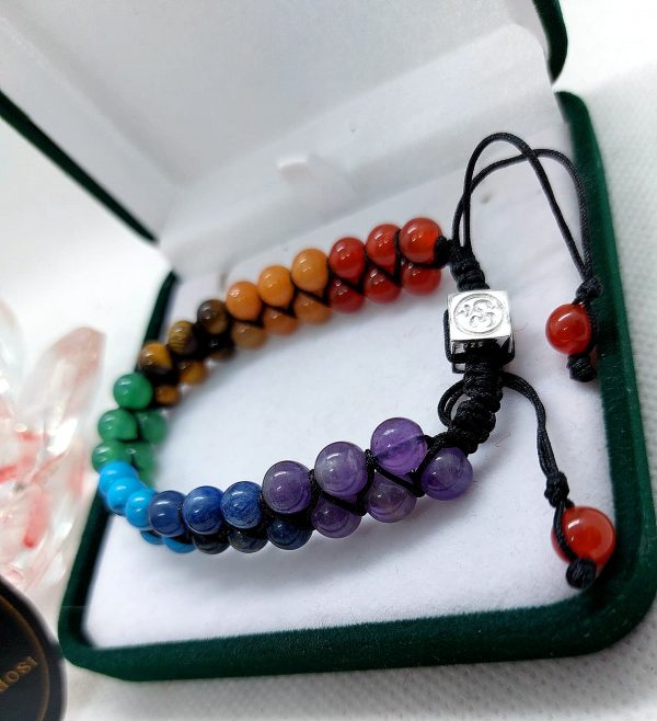 Pulsera Piedras Naturales 7 Chakras Multicolores - Plata Ley 925