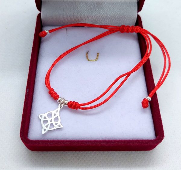 Pulsera Roja Nudo de Bruja  - Plata Ley 925 - joyeria hermosi